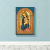 Botticelli (1445-1510) Madonna en kind op de troon Canvas Afdruk (Insitu (Houten vloer))