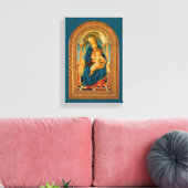 Botticelli (1445-1510) Madonna en kind op de troon Canvas Afdruk (Insitu (Woonkamer))