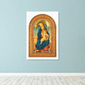 Botticelli (1445-1510) Madonna en kind op de troon Canvas Afdruk (Insitu (Houten vloer))