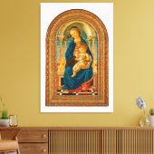Botticelli (1445-1510) Madonna en kind op de troon Canvas Afdruk (Insitu (Woonkamer))