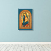 Botticelli (1445-1510) Madonna en kind op de troon Canvas Afdruk (Insitu (Houten vloer))