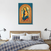 Botticelli (1445-1510) Madonna en kind op de troon Canvas Afdruk (Insitu (Slaapkamer))