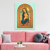 Botticelli (1445-1510) Madonna en kind op de troon Canvas Afdruk (Insitu (Woonkamer))