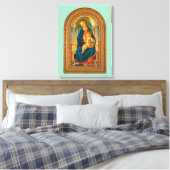 Botticelli (1445-1510) Madonna en kind op de troon Canvas Afdruk (Insitu (Slaapkamer))