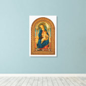 Botticelli (1445-1510) Madonna en kind op de troon Canvas Afdruk (Insitu (Houten vloer))