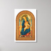 Botticelli (1445-1510) Madonna en kind op de troon Canvas Afdruk (Voorkant)