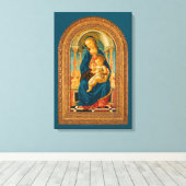 Botticelli (1445-1510) Madonna en kind op de troon Canvas Afdruk (Insitu (Houten vloer))