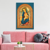 Botticelli (1445-1510) Madonna en kind op de troon Canvas Afdruk (Insitu (Woonkamer))