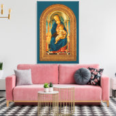 Botticelli (1445-1510) Madonna en kind op de troon Canvas Afdruk (Insitu (Woonkamer))
