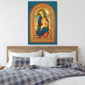 Botticelli (1445-1510) Madonna en kind op de troon Canvas Afdruk (Insitu (Slaapkamer))