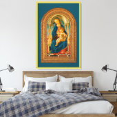 Botticelli (1445-1510) Madonna en kind op de troon Canvas Afdruk (Insitu (Slaapkamer))