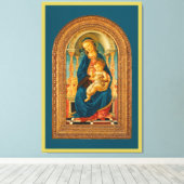 Botticelli (1445-1510) Madonna en kind op de troon Canvas Afdruk (Insitu (Houten vloer))