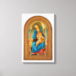Botticelli (1445-1510) Madonna en kind op de troon Canvas Afdruk