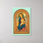 Botticelli (1445-1510) Madonna en kind op de troon Canvas Afdruk (Voorkant)