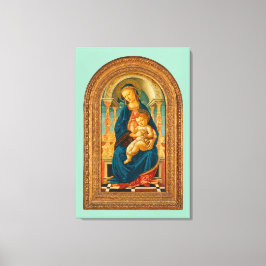 Botticelli (1445-1510) Madonna en kind op de troon Canvas Afdruk