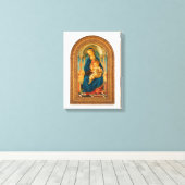 Botticelli (1445-1510) Madonna en kind op de troon Canvas Afdruk (Insitu (Houten vloer))
