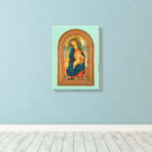Botticelli (1445-1510) Madonna en kind op de troon Canvas Afdruk (Insitu (Houten vloer))