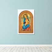 Botticelli (1445-1510) Madonna en kind op de troon Canvas Afdruk (Insitu (Houten vloer))