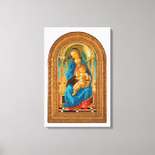 Botticelli (1445-1510) Madonna en kind op de troon Canvas Afdruk (Voorkant)