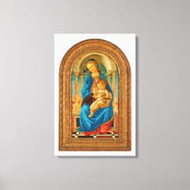Botticelli (1445-1510) Madonna en kind op de troon Canvas Afdruk