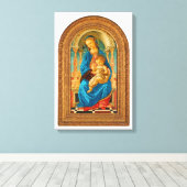 Botticelli (1445-1510) Madonna en kind op de troon Canvas Afdruk (Insitu (Houten vloer))
