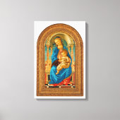 Botticelli (1445-1510) Madonna en kind op de troon Canvas Afdruk (Voorkant)