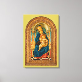 Botticelli (1445-1510) Madonna en kind op de troon Canvas Afdruk