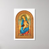 Botticelli (1445-1510) Madonna en kind op de troon Canvas Afdruk (Voorkant)