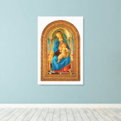 Botticelli (1445-1510) Madonna en kind op de troon Canvas Afdruk (Insitu (Houten vloer))