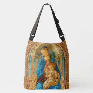 Botticelli (1445-1510) Madonna en kind op de troon Crossbody Tas