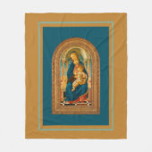Botticelli (1445-1510) Madonna en kind op de troon Fleece Deken (Voorkant)