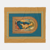 Botticelli (1445-1510) Madonna en kind op de troon Fleece Deken (Voorkant (Horizontaal))