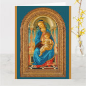 Botticelli (1445-1510) Madonna en kind op de troon Kaart (Gele Bloem)