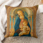 Botticelli (1445-1510) Madonna en kind op de troon Kussen (Deken)