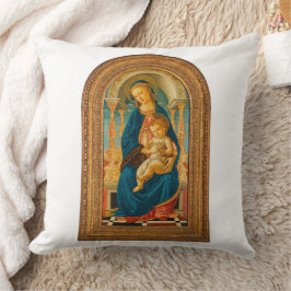 Botticelli (1445-1510) Madonna en kind op de troon Kussen