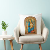 Botticelli (1445-1510) Madonna en kind op de troon Kussen (Stoel)