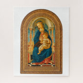 Botticelli (1445-1510) Madonna en kind op de troon Legpuzzel (Verticaal)