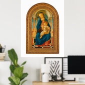 Botticelli (1445-1510) Madonna en kind op de troon Poster (Thuiskantoor)