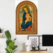 Botticelli (1445-1510) Madonna en kind op de troon Poster (Thuiskantoor)