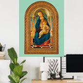 Botticelli (1445-1510) Madonna en kind op de troon Poster (Thuiskantoor)