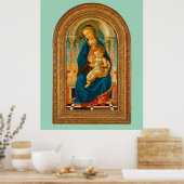 Botticelli (1445-1510) Madonna en kind op de troon Poster (Keuken)