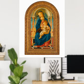 Botticelli (1445-1510) Madonna en kind op de troon Poster (Thuiskantoor)