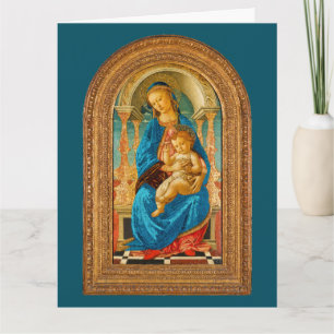 Botticelli 1470 Madonna en kind op de troon Bedankkaart