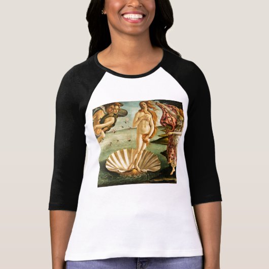 Botticelli Birth of Venus Renaissance  Art T-shirt (Voorkant)