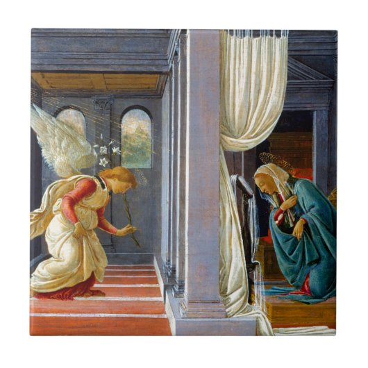 Botticelli De aankondiging Tegeltje (Voorkant)