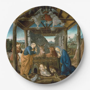 Botticelli - De Geboorte van Christus Papieren Bordje