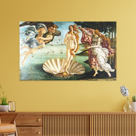 BOTTICELLI - De geboorte van Venus 1483 Canvas Afdruk (Insitu (Woonkamer))