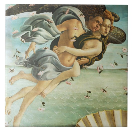 Botticelli "De Geboorte van Venus - Zephyr & Chlor Tegeltje (Voorkant)