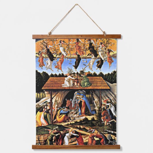 Botticelli - De mystieke Nativiteit Hangend Wandkleed (Voorkant)