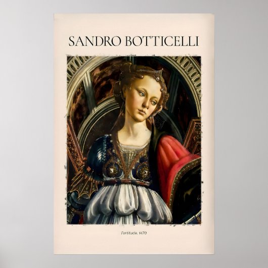 Botticelli Fortitude 1470 Allegorie Deugd Kunst Poster (Voorkant)